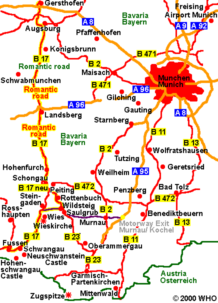 Road Map Airport Munchen Neuschwanstein 436-9,  2000 WHO