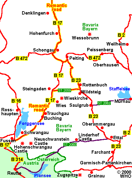 Lageplan Garmisch - Schloss Neuschwanstein 436-8, © 2000 WHO